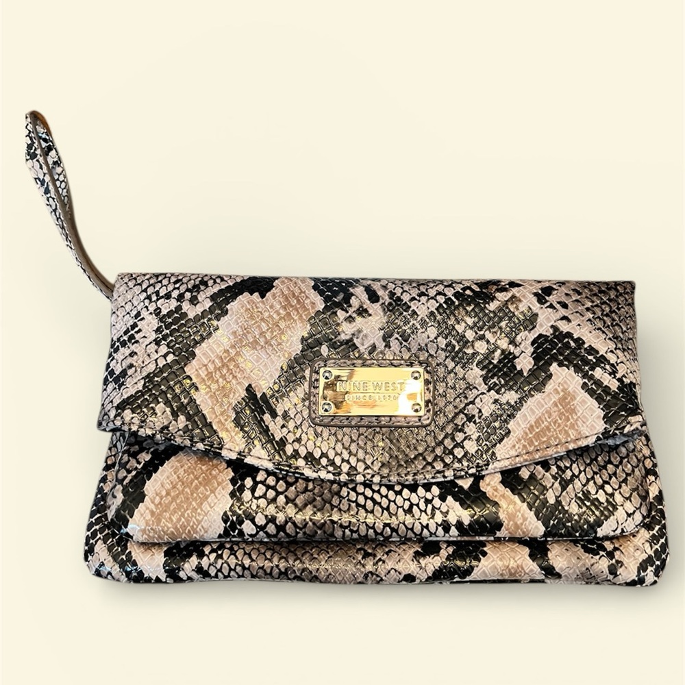Nine West Faux Snakeskin Fold-Over Convertible Wristlet or Clutch (NWOT) - Picture 12 of 12